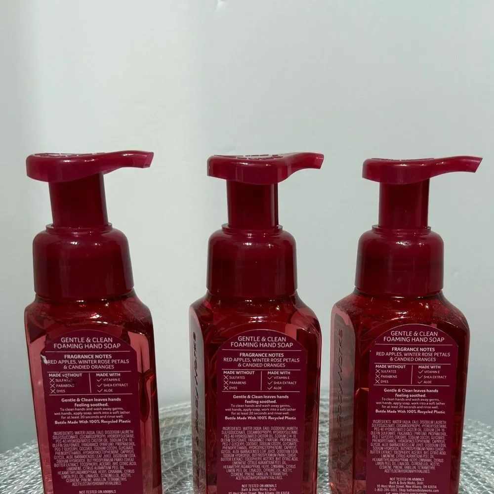 BBW Winter Candy Apple Foaming Hand Soap Set of 3 NWT